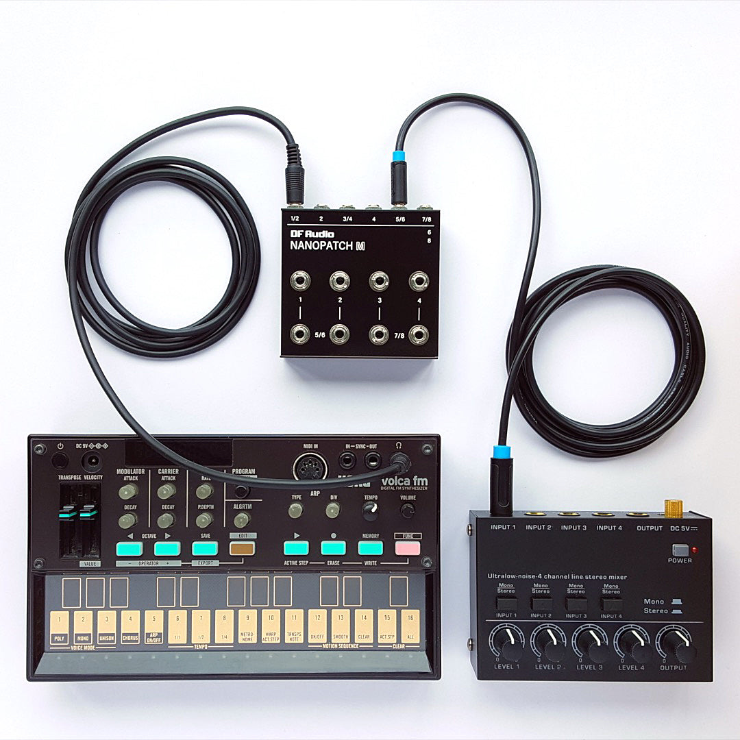 DF Audio Nanopatch M connected to a mixer
