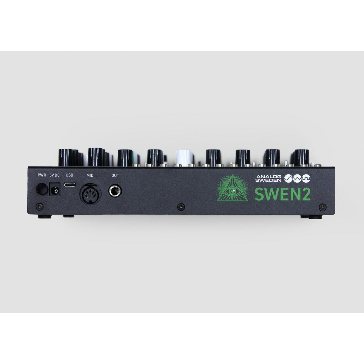 SWEN2 rear panel with power, USB, MIDI and output